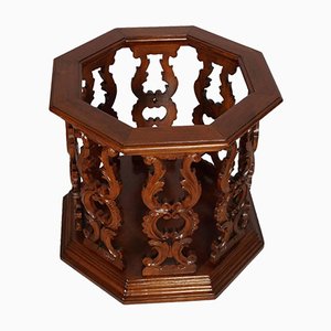 Antique Italian Walnut Wood Umbrella Stand by Testolini & Salviati