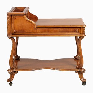 Chariot de Bar Vénitien Style Baroque en Noyer Sculpté