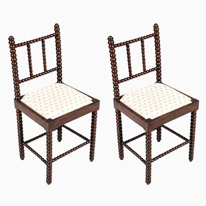 Suite de Chaises Florentines du 18ème Siècle en Noyer Tourné