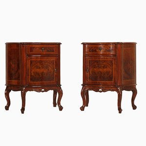 Venetian Carved Burl Nightstand with Fillet Inlay from Testolini & Salviati, 1930s