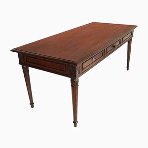 Neo-Classical Carved Walnut Dining Table or Desk, 1910s