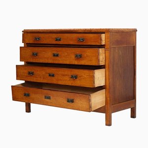 Art Deco Cherrywood Chest of Drawers with Marble Top, 1920s