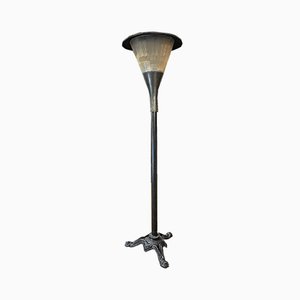 Vintage Metal & Glass Street Lamp, 1950s