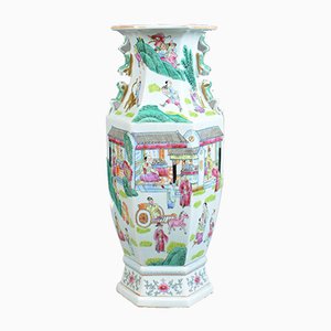 Sechseckige Mid-Century Baluster Vase aus Keramik