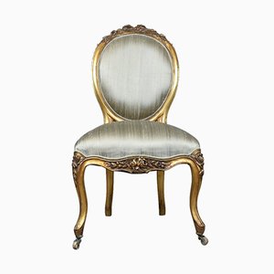 Vintage Gilt Wood Salon Chair, 1970s