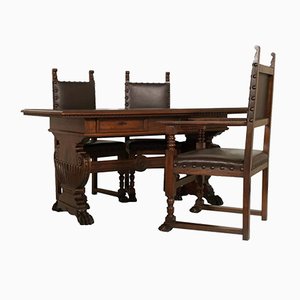 Antique Desk & Chair Set from Dini & Puccini Furniture Factory