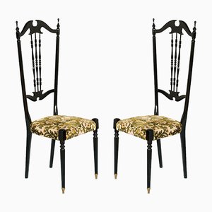 Chaises à Dossier Haut Chiavari Style Antique par Gaetano Descalzi, 1930s, Set de 2