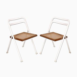 Lackierte Vintage Stahl Klappstühle von Giorgio Cattelan, 1970er, 2er Set