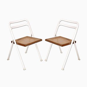 Set of Vintage Laquered Steel Folding Chairs by Giorgio Cattelan, 1970s