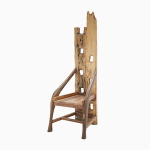 Chaise Mid-Century en Bois d'Olivier et Noyer, 1940s
