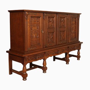 Antique Carved Sideboard Bookcase