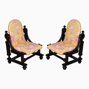 Set of Antique Baroque Bergere Armchairs