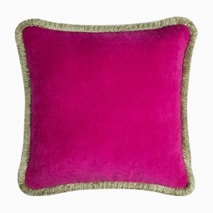 Cuscino Happy in fucsia e verde chiaro di Lo Decor