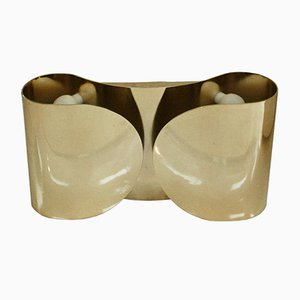 Mid-Century Italian Model Foglia Brass Sconce by Tobia & Afra Scarpa for Flos, 1960s