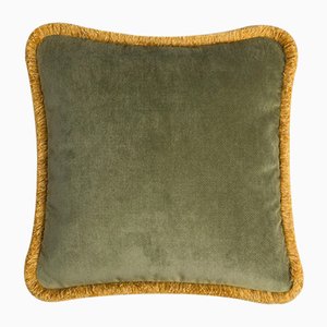 Happy Pillow in Light Green and Yellow from Lo Decor