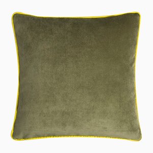 Happy Frame Pillow in Green and Yellow from Lo Decor