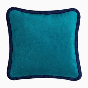 Happy Pillow in Teal and Blue Night from Lo Decor