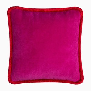 Cuscino Happy in fucsia e rosso di Lo Decor