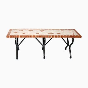 Rectangular Perla Marble Mosaic Bench from Egram