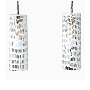 Italian Murano Glass Occhi Pendant Lamps attributed to Tobia Scarpe for Venini, 1968, Set of 2