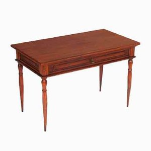 Neoclassic Walnut Coffee Table with Drawer, 1920s