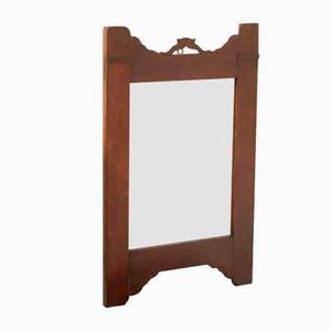 Antique Art Nouveau Walnut Mirror