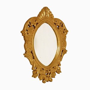 Espejo barroco árabe de madera dorada, siglo XVIII, década de 1700