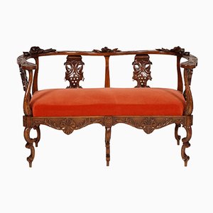 Geschnitztes Zwei-Sitzer Sofa von Testolini & Salviati, 1870er
