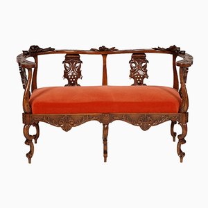 Two-Seat Carved Sofa by Testolini & Salviati, 1870s
