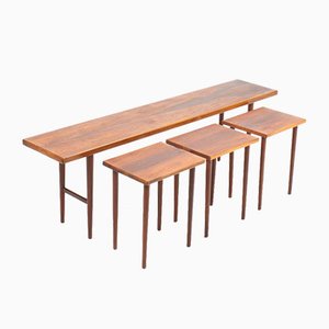 Mid-Century Rosewood Nesting Tables by Kurt Østervig for Jason furniture, 1950s, Set of 3
