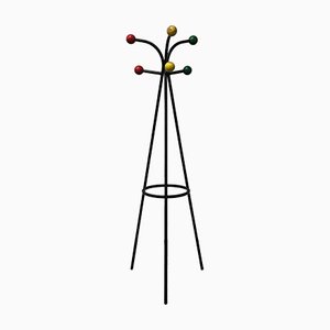 French Standing Coat & Hat Stand with Colored Balls, 1960s