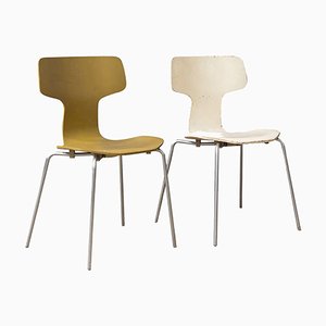 Vintage Esszimmerstühle von Fritz Hansen, 1957, 2er Set