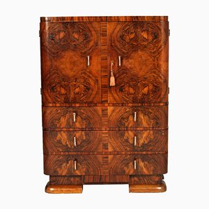 Art Deco Burl Walnut Cabinet from Cantu, 1930s