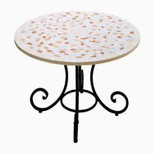 Round Corallo Marble Mosaic Table from Egram