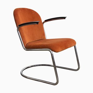 Model 413 Terra Corduroi Fabric Easy Chair in by Willem Hendrik Gispen for Gispen, 1935