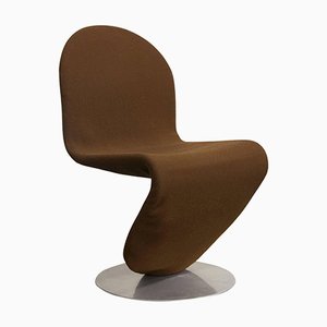 1-2-3 Series Brown Fabric Dining Chair by Verner Panton, 1973