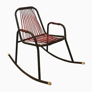 Metal, Plastic, and String Rocking Chair, 1960s