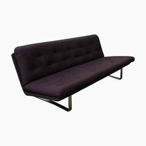 Purple & Chrome 3-Seater Sofa by Kho Liang Ie & Wim Crouwel for Artifort, 1968