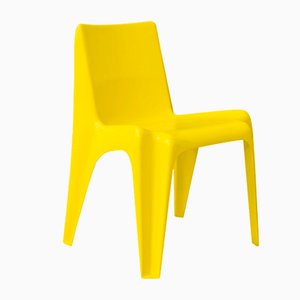 Gelber Organischer Plastik Stuhl, 1970er