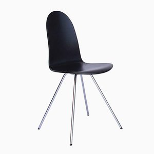 Silla Tongue vintage lacada en negro de Arne Jacobsen