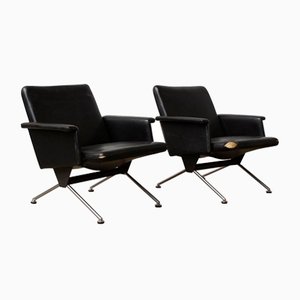 Set of Mid-Century Black 1432 Easy Chairs by Andre Cordemeyer for Gispen, 1961