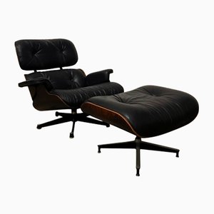 Lounge Chair & Ottoman Set by Charles & Ray Eames for Herman Miller, 1960s, Set of 2