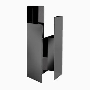 Fugit Vase in Polished Black Nickel by Matteo Fiorini for Mason Editions