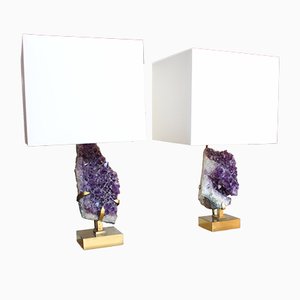 Lampes de Bureau Amethyst par Willy Daro, 1970s, Set de 2