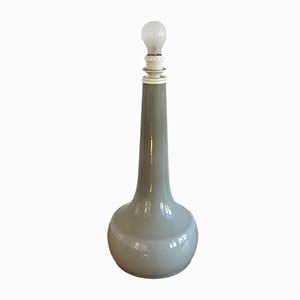Lámpara de mesa vintage grande de vidrio gris, años 60