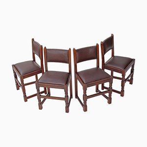 Chaises de Salle à Manger Gothic Revival en Chêne, 1950s, Set de 4