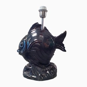 Vintage Keramik Fisch Tischlampe