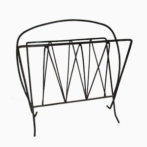 Mid-Century French Wrought Iron Magazine Rack