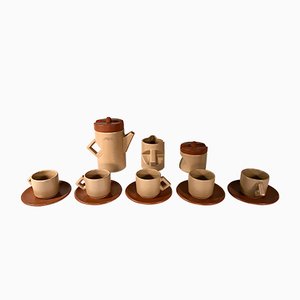 Italian Ceramic Coffee Service Set by Lusso Ceramic, 1976, Set of 13