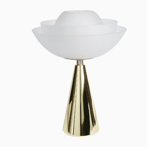 Polierte Messing Lotus Tischlampe von Serena Confalonieri für Mason Editions